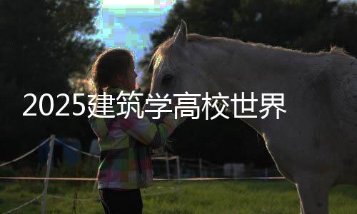2025建筑学高校世界排名榜单!